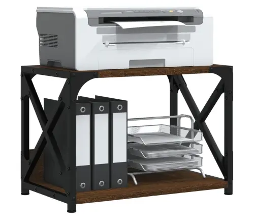 Printera Statīvs, 2 Līmeņi, Brūns, 44X26X31,5 Cm, Koks Vidaxl