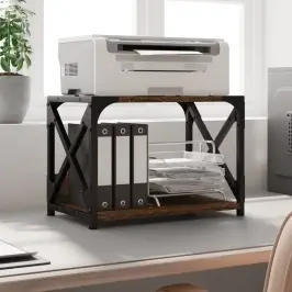 Printera Statīvs, 2 Līmeņi, Brūns, 44X26X31,5 Cm, Koks Vidaxl