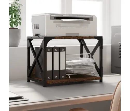 Printera Statīvs, 2 Līmeņi, Brūns, 44X26X31,5 Cm, Koks Vidaxl