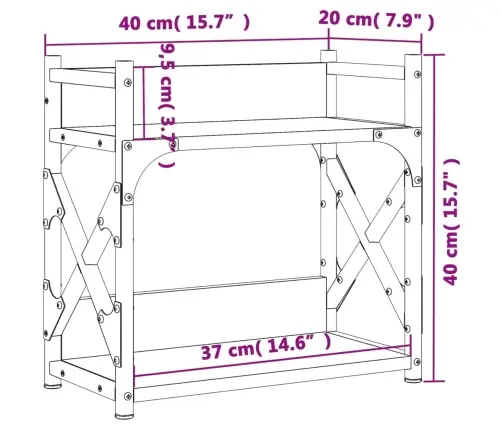 Printera Statīvs, 2 Līmeņi, Melns, 40X20X40 Cm, Koks Vidaxl