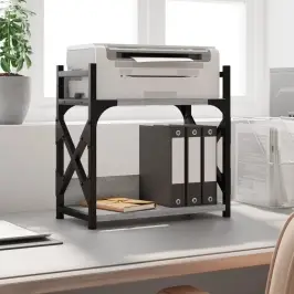 Printera Statīvs, 2 Līmeņi, Pelēks, 40X20X40 Cm, Koks Vidaxl