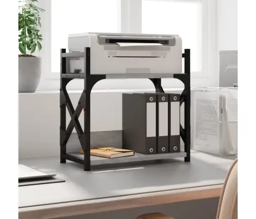 Printera Statīvs, 2 Līmeņi, Pelēks, 40X20X40 Cm, Koks Vidaxl