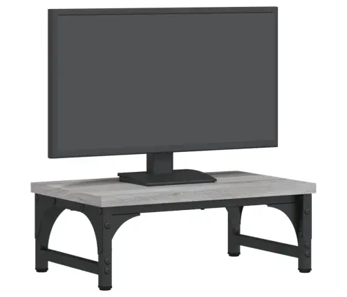 Monitora Paliktnis, Pelēks, 37X23X14 Cm, Inženierijas Koks Vidaxl