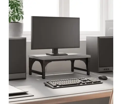 Monitora Paliktnis, Pelēks, 37X23X14 Cm, Inženierijas Koks Vidaxl