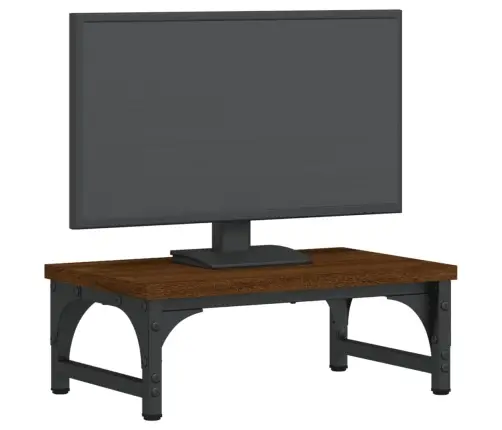 Monitoriaus Stovas, Rudas Ąžuolo, 37X23X14cm Apdirbta Mediena