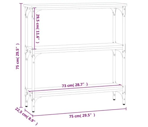 Konsoles Galdiņš, Melns, 75X22,5X75 Cm, Inženierijas Koks Vidaxl Konsoles Galdiņš, Melns, 75X22,5X75 Cm, Inženierijas Koks Vidaxl