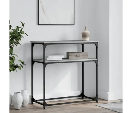 Konsoles Galdiņš, Pelēcīgs, 75X35,5X75 Cm, Inženierijas Koks Vidaxl