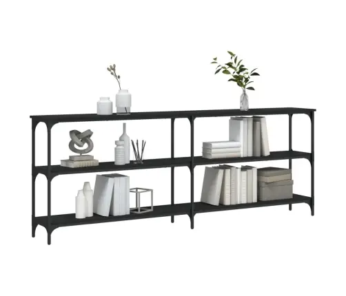 Konsoles Galdiņš, Melns, 200X29X75 Cm, Inženierijas Koks Vidaxl