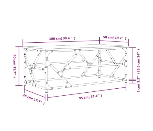 Kohvilaud, Hall Sonoma Tamm, 100 X 50 X 40 cm Tehispuit
