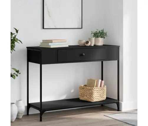 Konsoollaud, Must, 100 X 34,5 X 75 cm Tehispuit