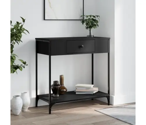Konsolinis Staliukas, Juodas, 75X34,5X75cm Apdirbta Mediena Konsolinis Staliukas, Juodas, 75X34,5X75cm Apdirbta Mediena