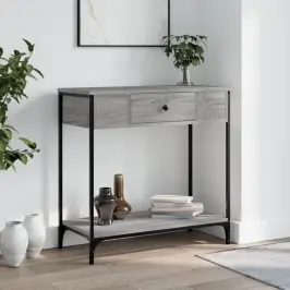 Konsoles Galdiņš, Pelēcīgs, 75X34,5X75 Cm, Inženierijas Koks Vidaxl