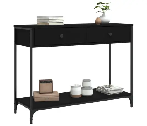 Konsoles Galdiņš, Melns, 100X34,5X75 Cm, Inženierijas Koks Vidaxl
