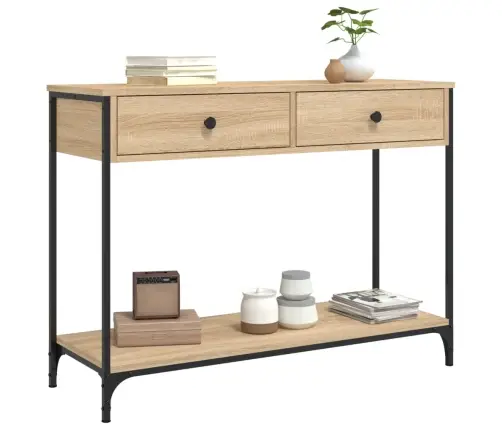 Konsoles Galdiņš, Koka Krāsa, 100X34,5X75 Cm, Inženierijas Koks Vidaxl