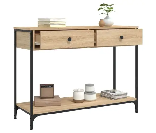 Konsoles Galdiņš, Koka Krāsa, 100X34,5X75 Cm, Inženierijas Koks Vidaxl