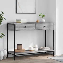Konsoles Galdiņš, Pelēcīgs, 100X34,5X75 Cm, Inženierijas Koks Vidaxl