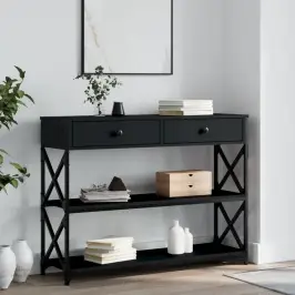 Konsoles Galdiņš, Melns, 100X28X75 Cm, Inženierijas Koks Vidaxl