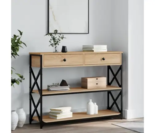 Konsoles Galdiņš, Koka Krāsa, 100X28X75 Cm, Inženierijas Koks Vidaxl