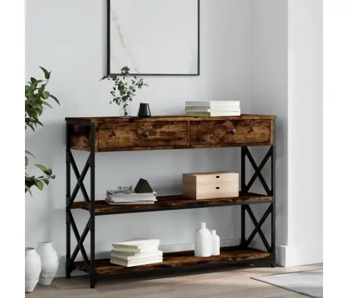Konsoollaud, Suitsutatud Tamm, 100 X 28 X 75 cm Tehispuit