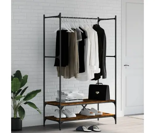 Drēbju Pakaramais Ar Plauktiem, Ozolkoka, Inženierijas Koks Vidaxl