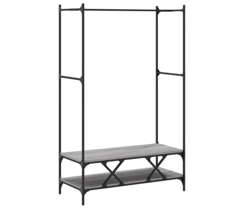 Drēbju Pakaramais Ar Plauktiem, Pelēks, Inženierijas Koks Vidaxl