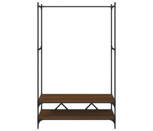 Drēbju Pakaramais Ar Plauktiem, Ozolkoka, Inženierijas Koks Vidaxl