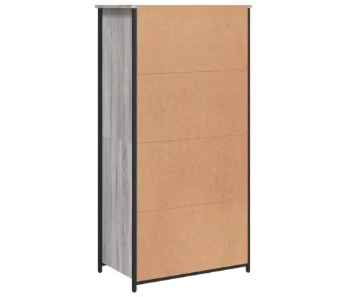 Augstais Skapītis, Pelēcīgs, 62X36X121,5 Cm, Inženierijas Koks Vidaxl