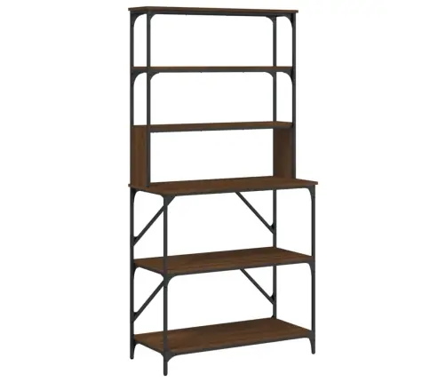 Virtuves Plaukts, 6 Līmeņi, Brūna Ozolkoka, 90X40X180 Cm, Koks Vidaxl