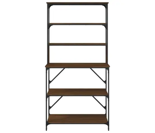 Virtuves Plaukts, 6 Līmeņi, Brūna Ozolkoka, 90X40X180 Cm, Koks Vidaxl