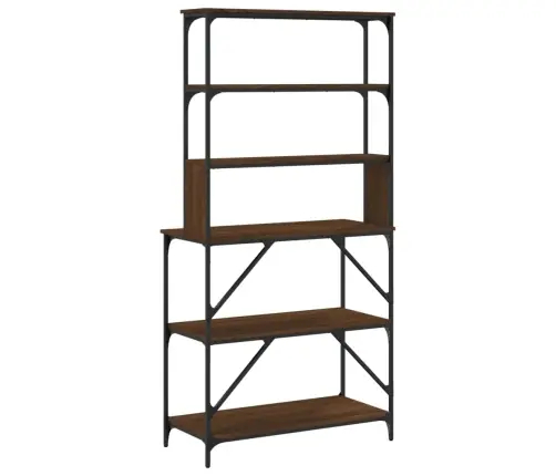 Virtuves Plaukts, 6 Līmeņi, Brūna Ozolkoka, 90X40X180 Cm, Koks Vidaxl