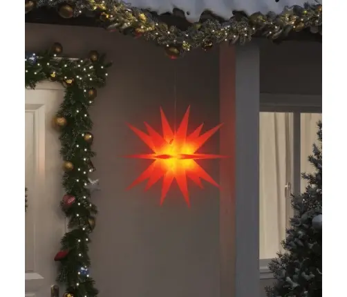 Ziemassvētku Lampa Ar Led, Salokāma, Sarkana, 57 Cm Vidaxl