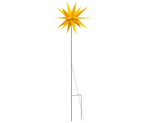 Ziemassvētku Lampa Ar Led Un Mietiņu, Salokāma, Dzeltena, 57 Cm Vidaxl