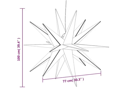 Ziemassvētku Lampa Ar Led, Salokāma, Dzeltena, 100 Cm Vidaxl