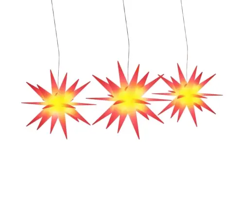 Kalėdiniai Šviestuvai Su Led, 3Vnt., Raudoni, Sulankstomi