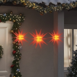 Kalėdiniai Šviestuvai Su Led, 3Vnt., Raudoni, Sulankstomi