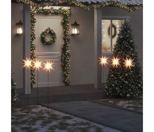 Kalėdiniai Šviestuvai Su Smaigais/Led, 3Vnt., Balti, 35Cm