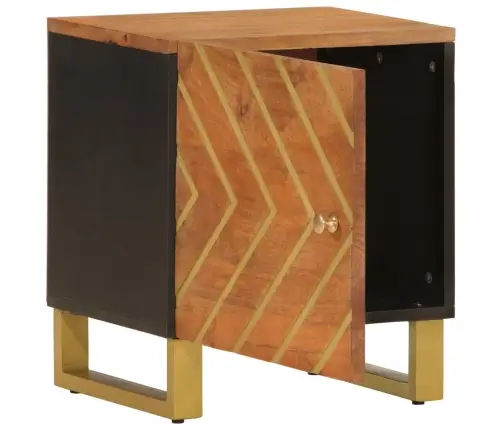 Naktinės Spintelės, 2Vnt., Rudos Ir Juodos, Mango Masyvas