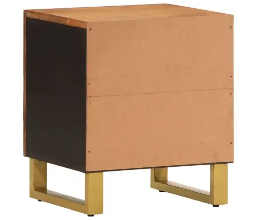 Naktinės Spintelės, 2Vnt., Rudos Ir Juodos, Mango Masyvas