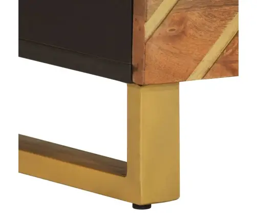 Naktinės Spintelės, 2Vnt., Rudos Ir Juodos, Mango Masyvas