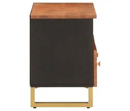 Tv Skapītis, Brūns Un Melns, 70X33,5X46 Cm, Mango Masīvkoks Vidaxl