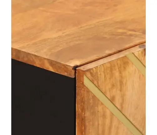 Šoninė Spintelė, Ruda Ir Juoda, 60X33,5X75cm Mango Masyvas Šoninė Spintelė, Ruda Ir Juoda, 60X33,5X75cm Mango Masyvas