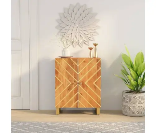 Šoninė Spintelė, Ruda Ir Juoda, 60X33,5X75cm Mango Masyvas Šoninė Spintelė, Ruda Ir Juoda, 60X33,5X75cm Mango Masyvas