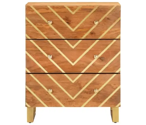 Skapītis, Brūns Un Melns, 60X33,5X75 Cm, Mango Masīvkoks Vidaxl