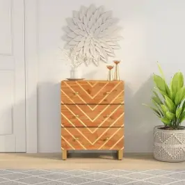 Skapītis, Brūns Un Melns, 60X33,5X75 Cm, Mango Masīvkoks Vidaxl