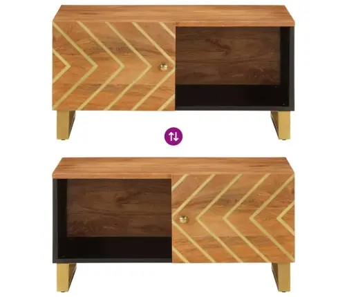 Kohvilaud, Pruun Ja Must, 80 X 50 X 40 cm Mangopuit Kohvilaud, Pruun Ja Must, 80 X 50 X 40 cm Mangopuit