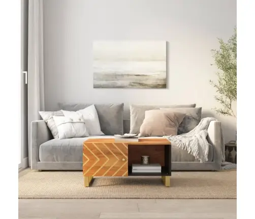 Kohvilaud, Pruun Ja Must, 80 X 50 X 40 cm Mangopuit Kohvilaud, Pruun Ja Must, 80 X 50 X 40 cm Mangopuit