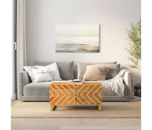 Kafijas Galdiņš, Brūns Un Melns, 80X50X40 Cm, Mango Masīvkoks Vidaxl