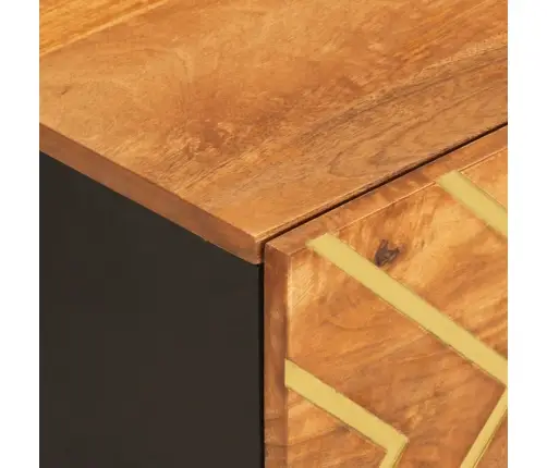 Kafijas Galdiņš, Brūns Un Melns, 100X54X40 Cm, Mango Masīvkoks Vidaxl