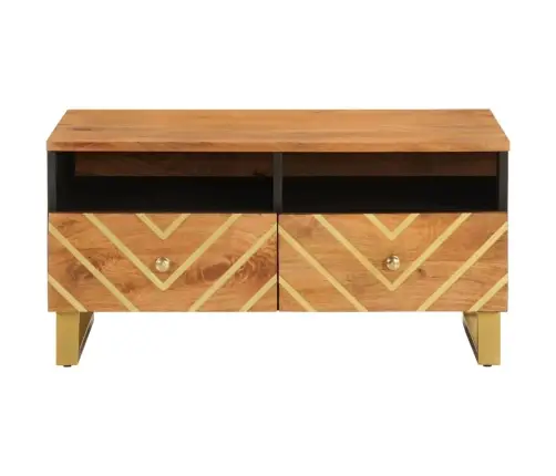 Kohvilaud, Pruun Ja Must, 80X54X40 cm Mangopuit