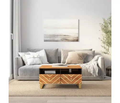 Kohvilaud, Pruun Ja Must, 80X54X40 cm Mangopuit